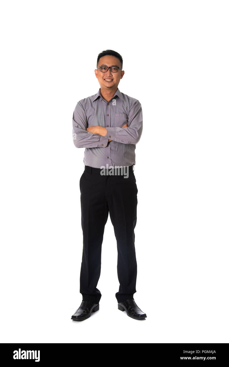 asian business man isolated on white full body Stock Photo - Alamy