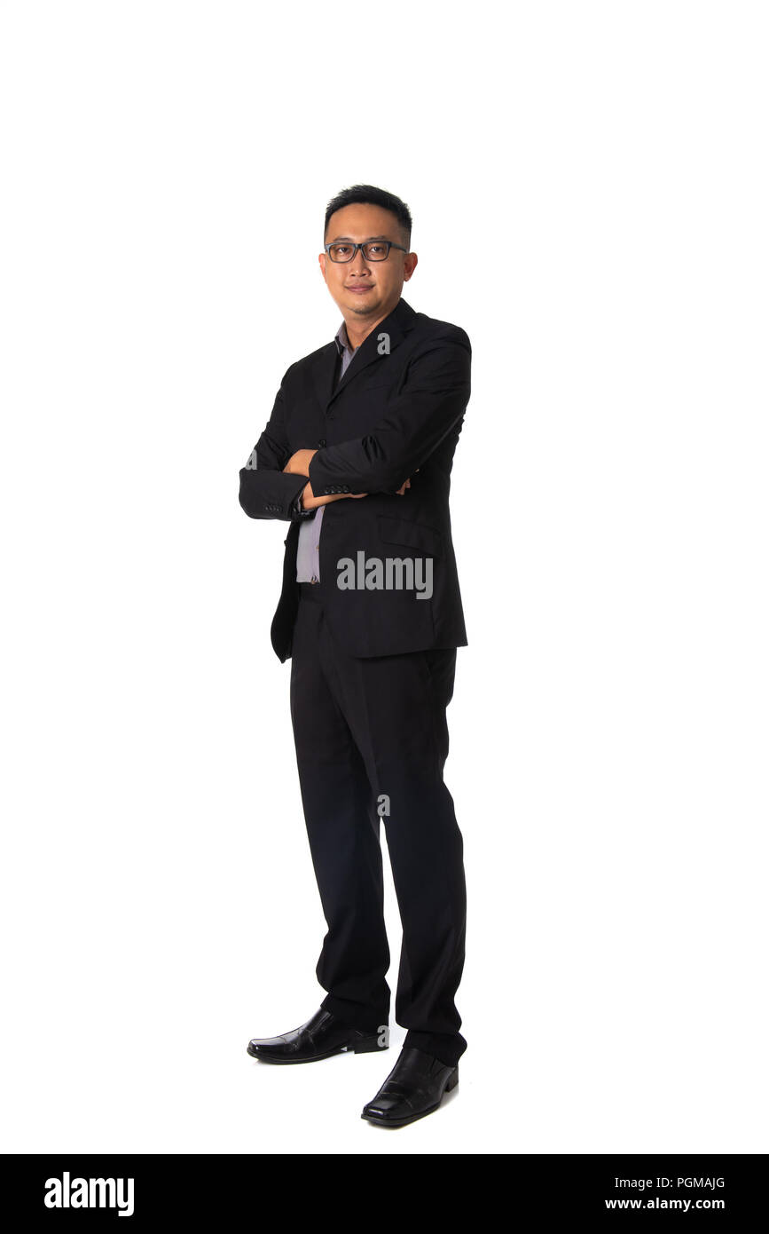 asian business man isolated on white full body Stock Photo - Alamy