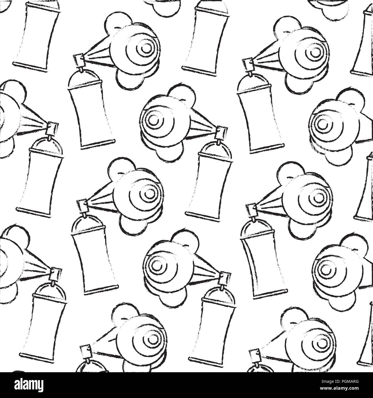 spray paint bottle and eye pattern vector illustration design Stock Vector