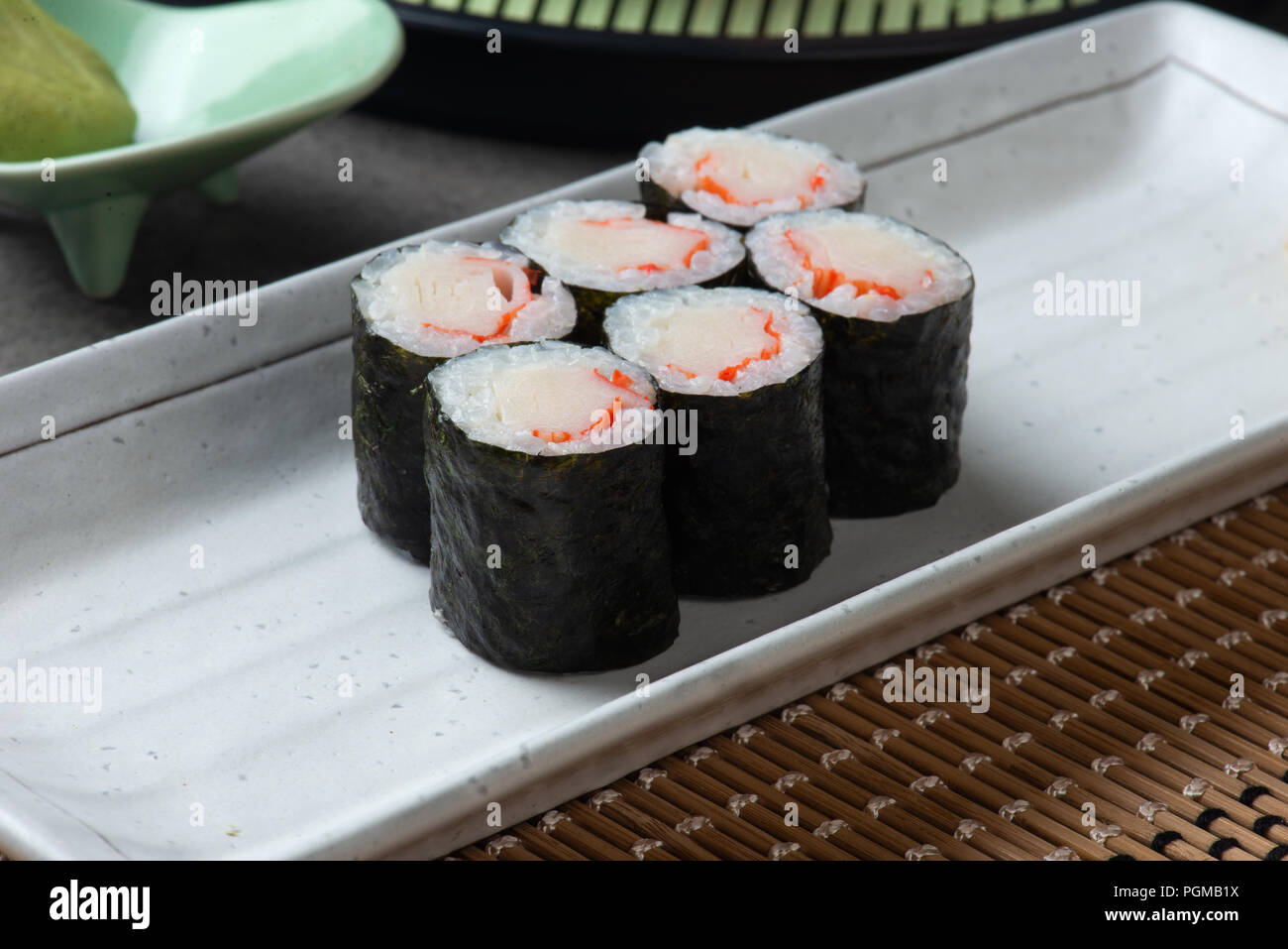 crab meat maki roll Stock Photo Alamy