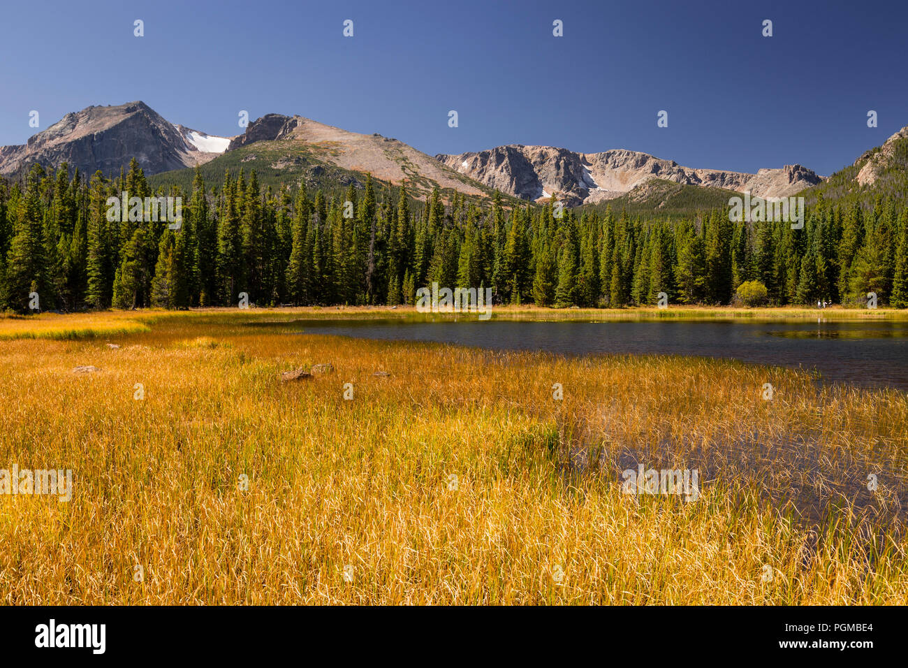 Bierstadt Lake in the Rocky Mountain National Park, Colorado, USA Stock Photo