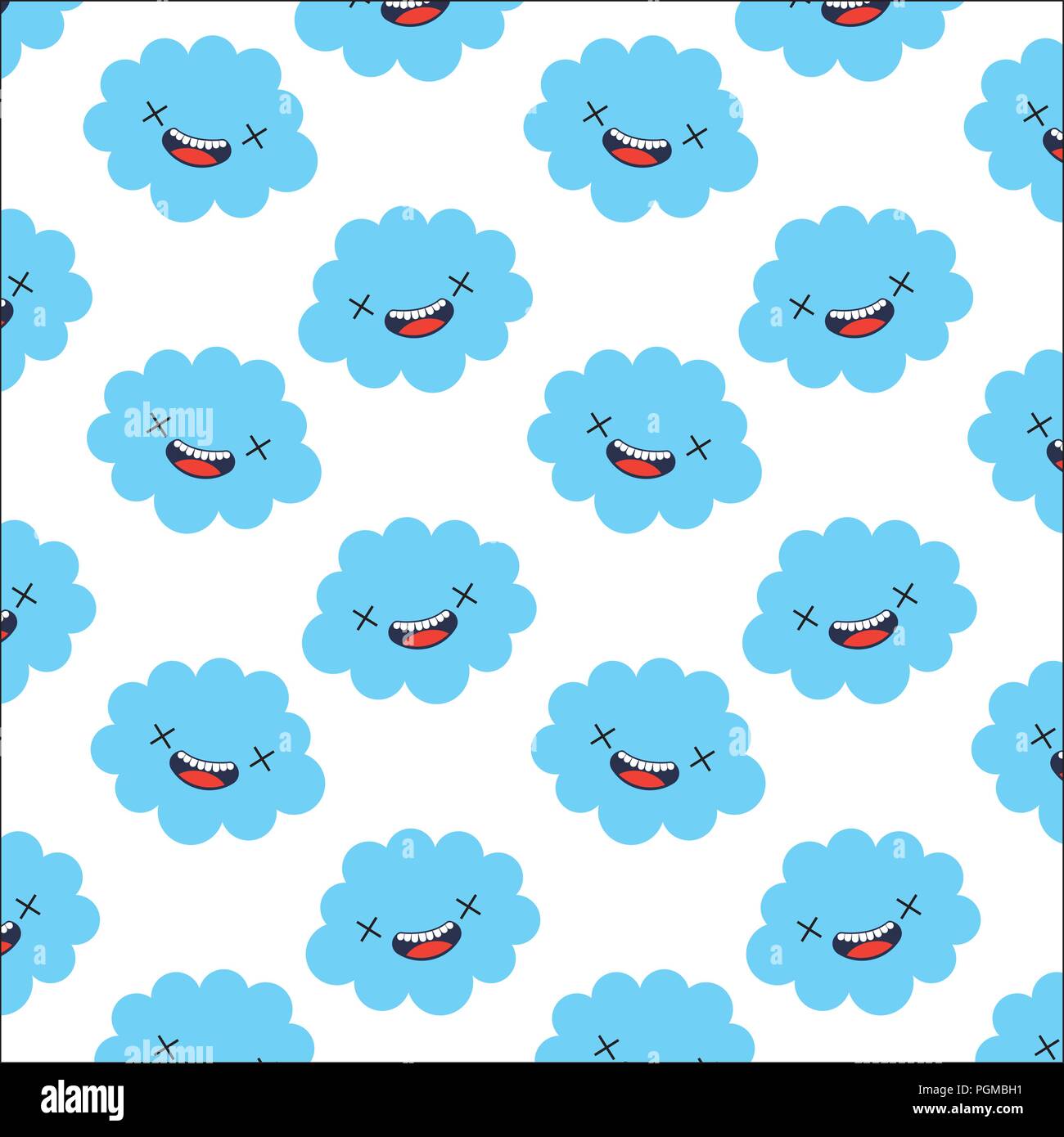 cute cloud kawaii pattern vector illustration design Stock Vector Image ...