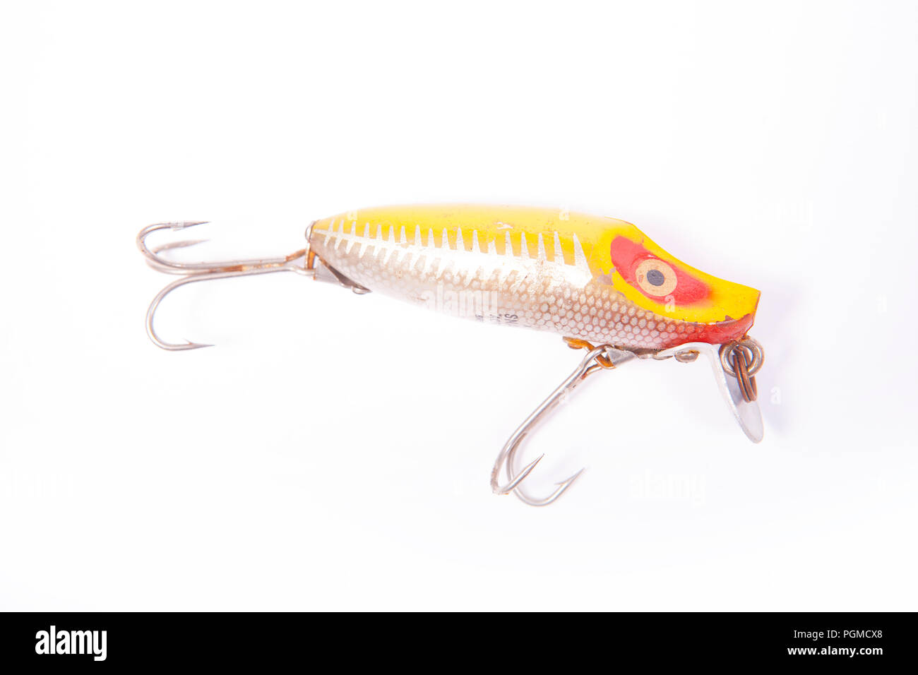 A British Snapdragon fishing lure, or plug, designed for catching predatory fish. From a collection of vintage and modern fishing tackle. North Dorset Stock Photo