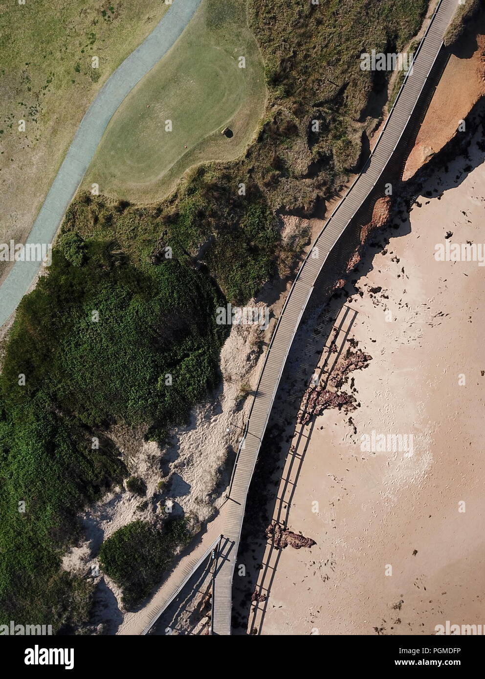 Top view aerial photo of beauty nature landscape with wooden pathways ...
