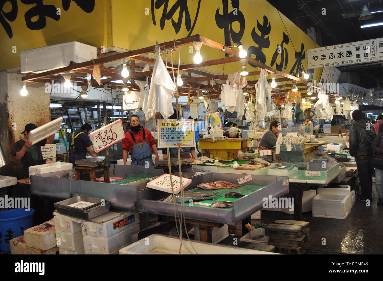 Tsukiji fish market, Toyko, Japan Stock Photo Alamy
