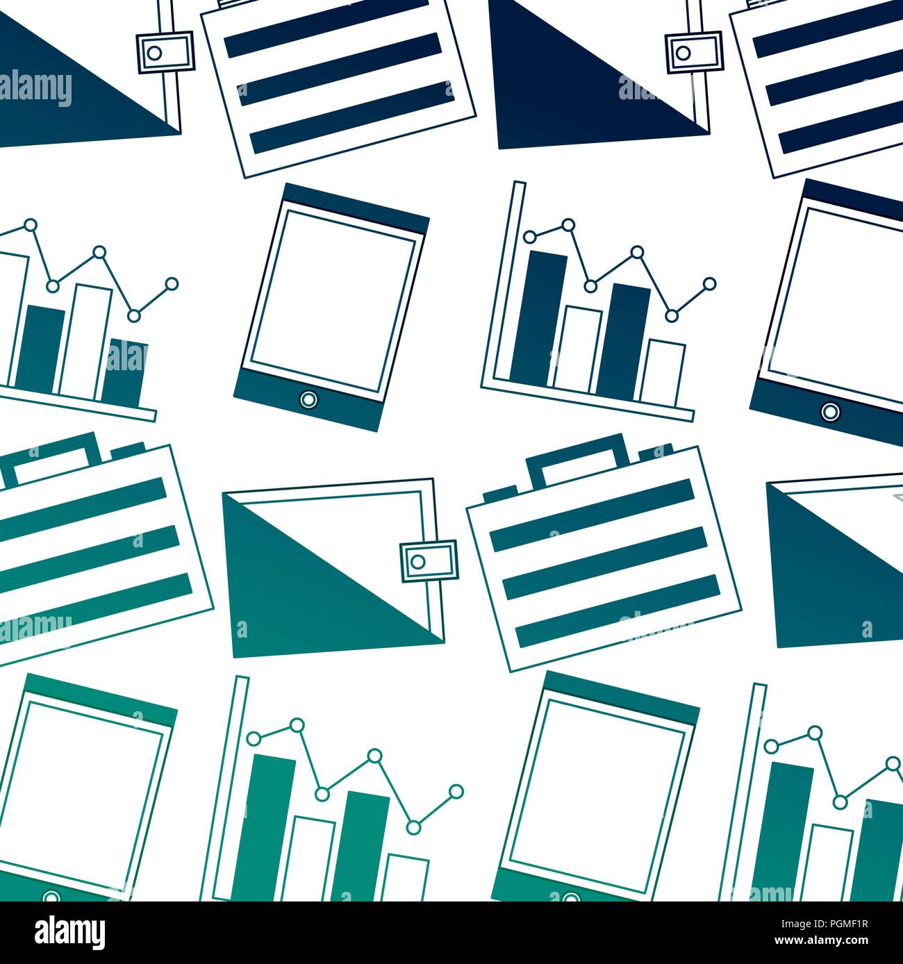premium vector | business suitcase decrease... business wallet suitcase statistics report pattern Stock Vector Image ...