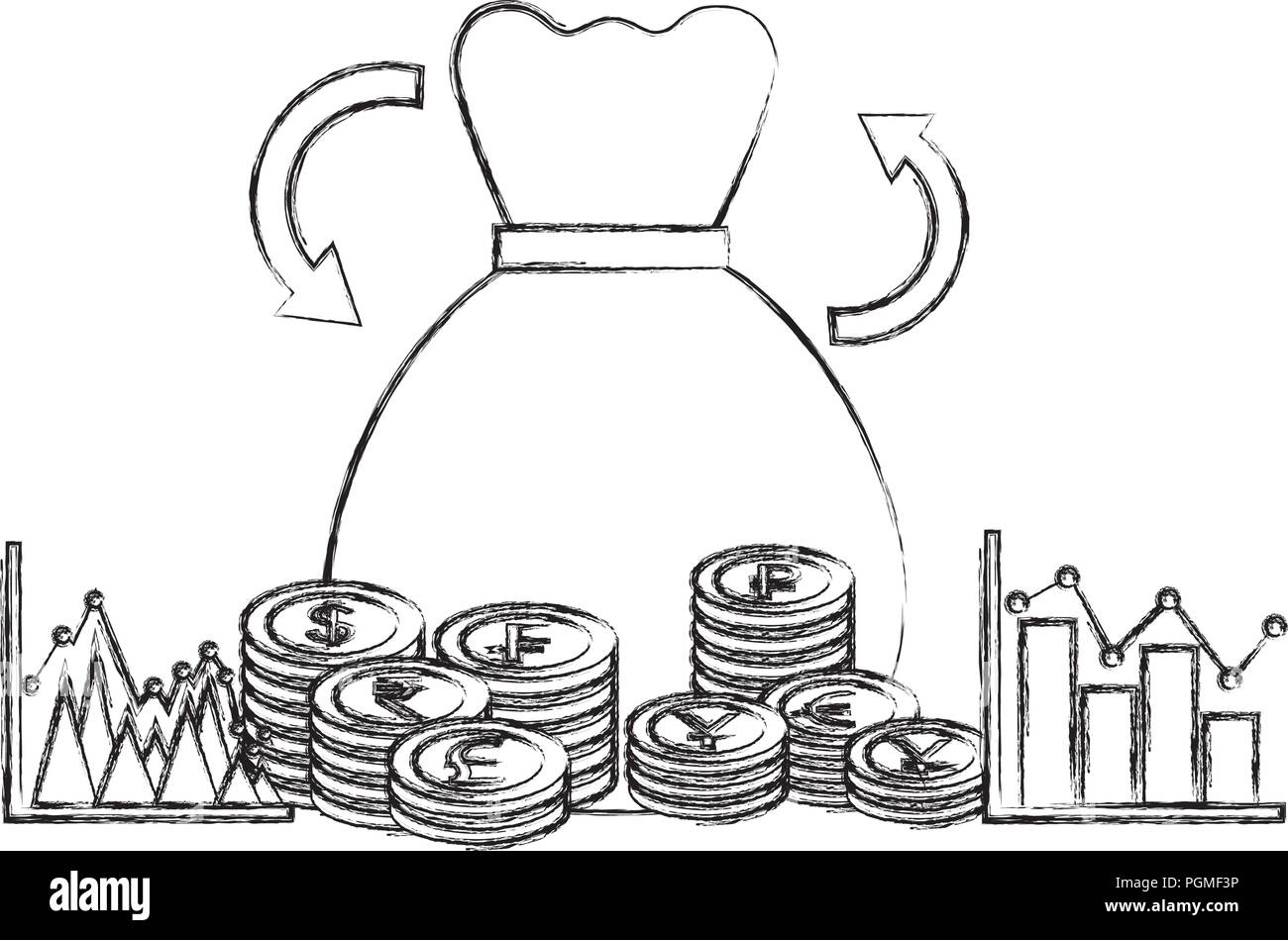 foreign exchange money bag coins charts Stock Vector Image & Art Alamy