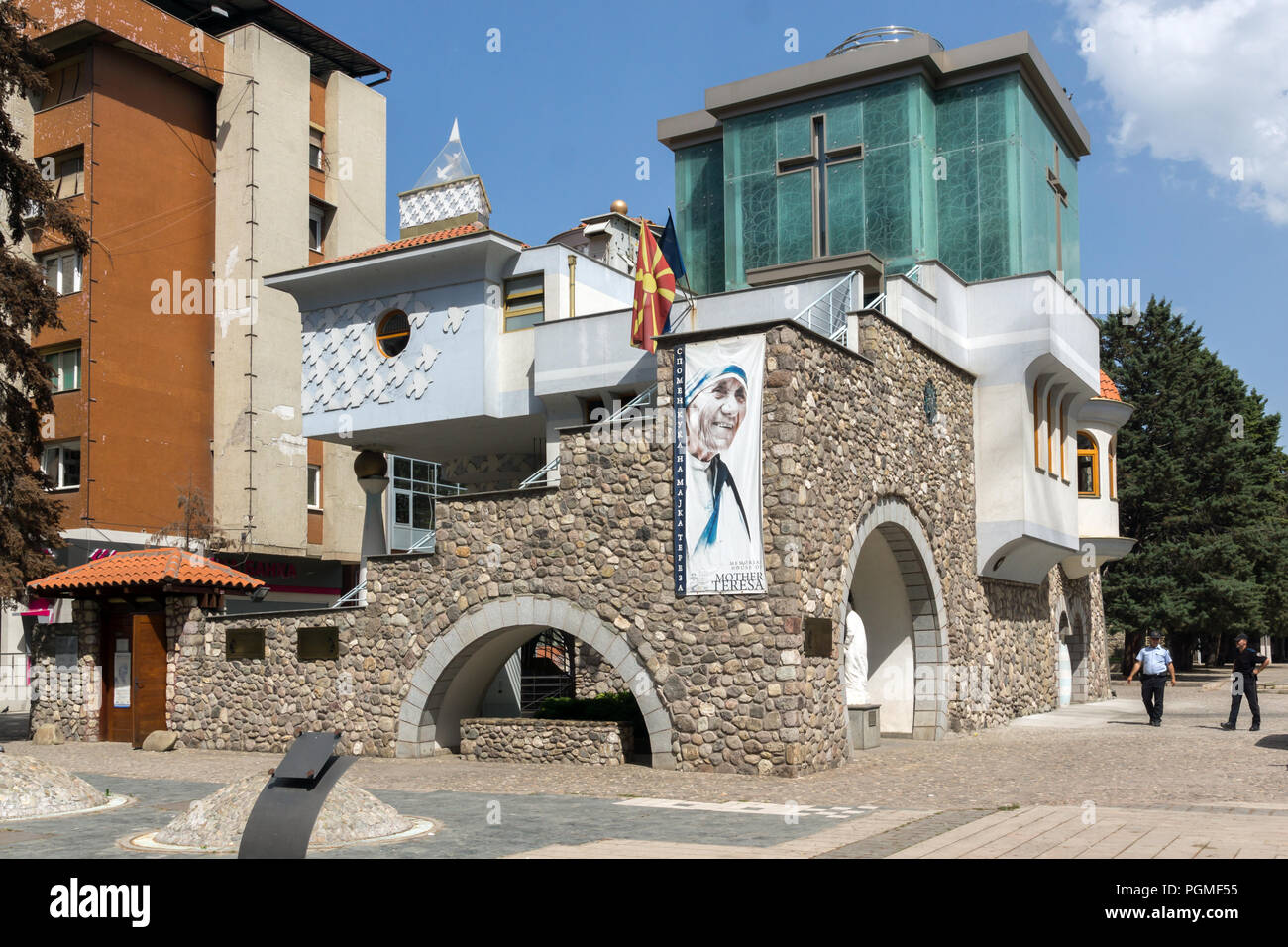 SKOPJE, REPUBLIC OF MACEDONIA - MAY  13, 2017:  Memorial House Mother Teresa in city of Skopje, Republic of Macedonia Stock Photo