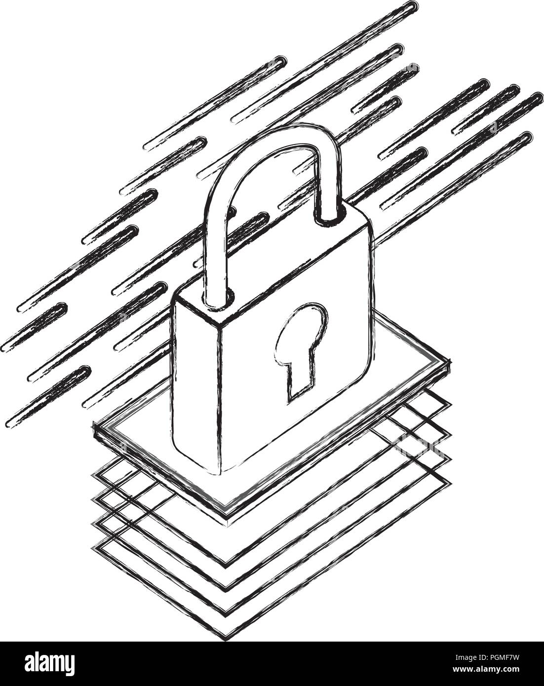 padlock isometric security protection icon Stock Vector Image & Art - Alamy
