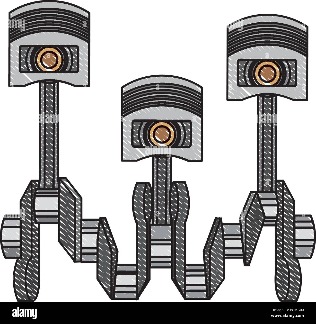 pistons crankshaft internal combustion engine automotive industry Stock