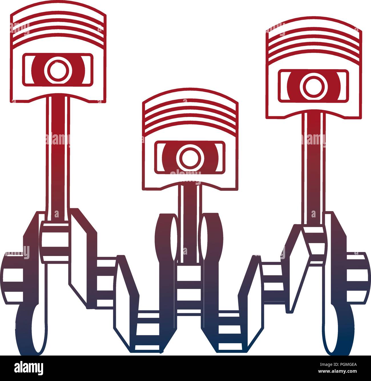 pistons crankshaft internal combustion engine automotive industry Stock
