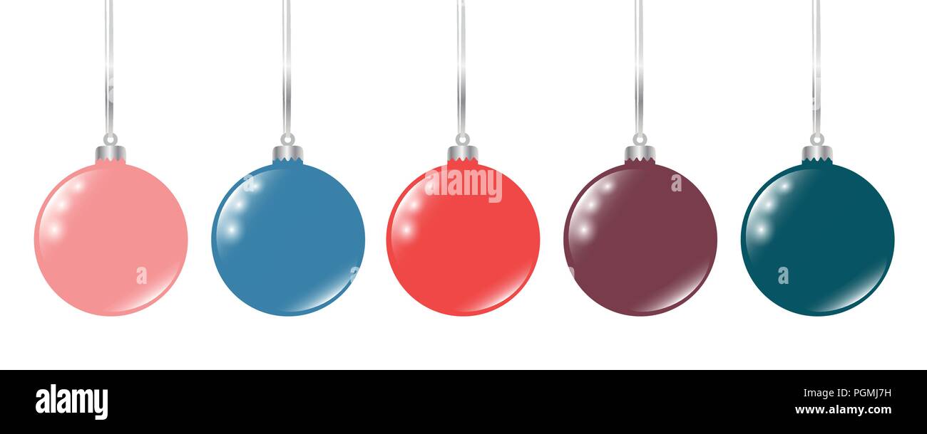 christmas bauble blue violet and red colored vector illustration EPS10 Stock Vector