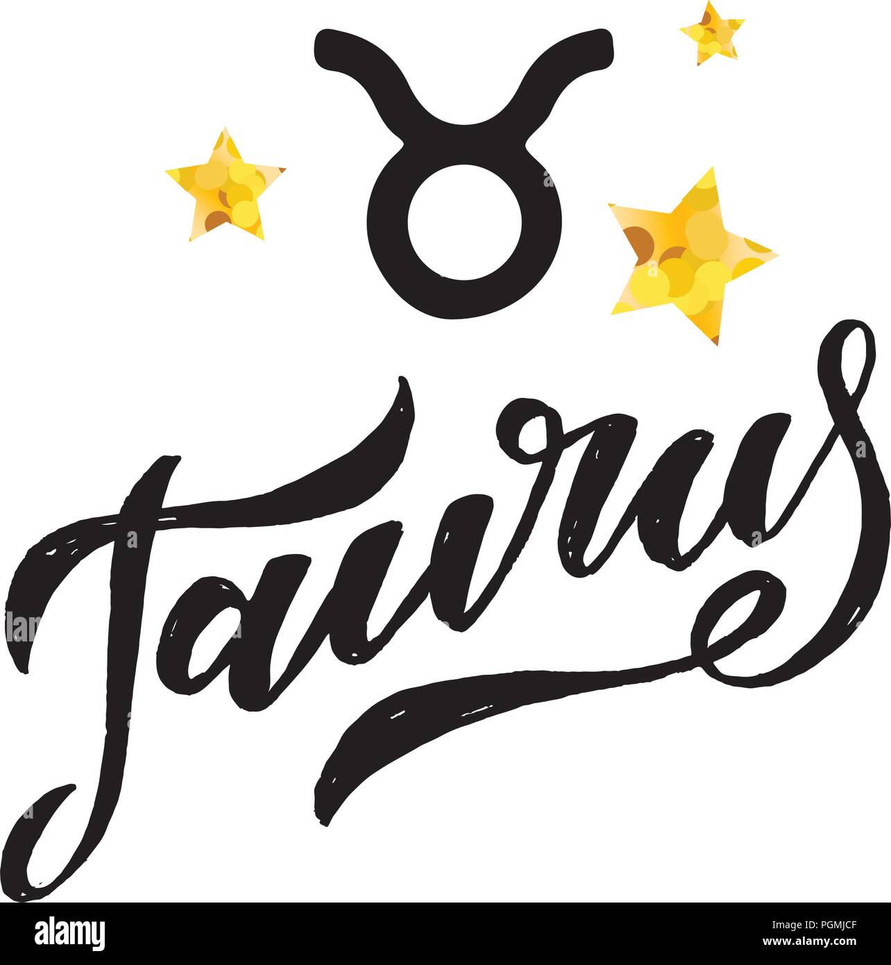 Taurus Lettering Taurus lettering Calligraphy Brush Text horoscope Zodiac sign ...