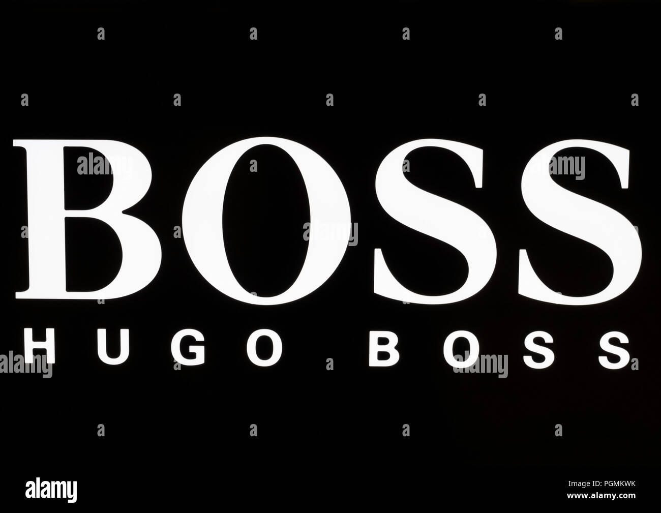 LONDON, UK - AUGUST 31, 2018: Hugo boss logo on display in luxury fashion  store Stock Photo - Alamy