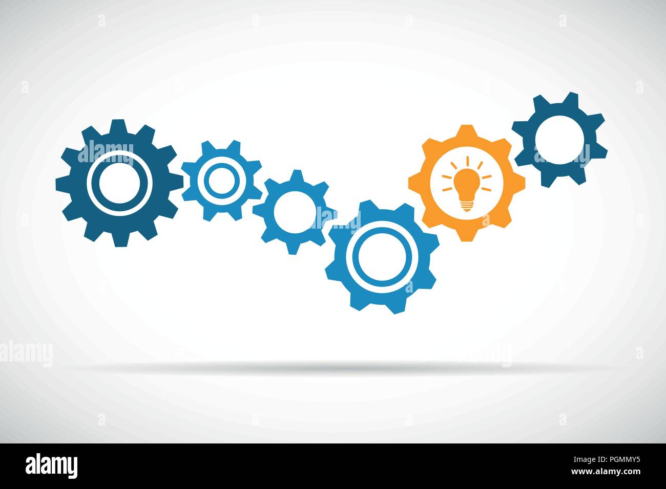 blue and orange gears idea technology vector illustration EPS10 Stock Vector