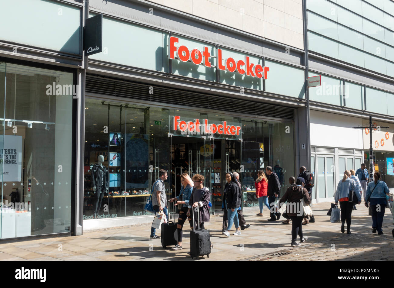 Foot Locker store on Market Street in Manchester Stock Photo
