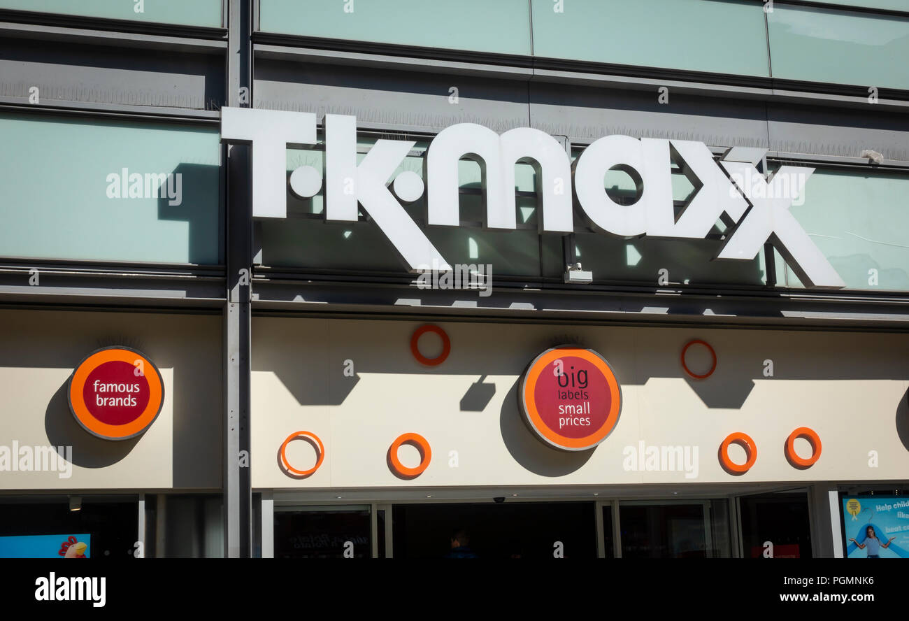 TK Maxx sign on store in Manchester Stock Photo Alamy