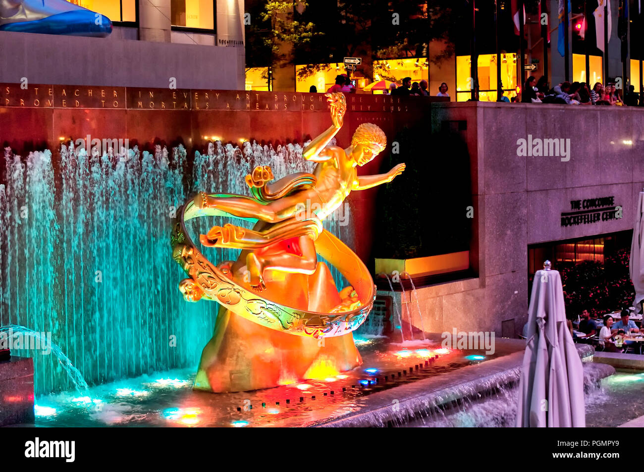 June 10, 2017. New York City, New York. The iconic greek golden statue