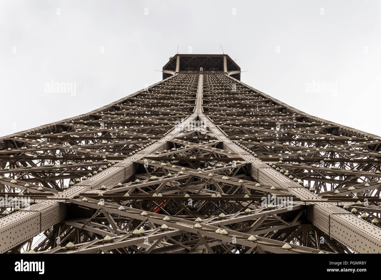 A balanced view up the Eiffel Tower, Paris Stock Photo - Alamy