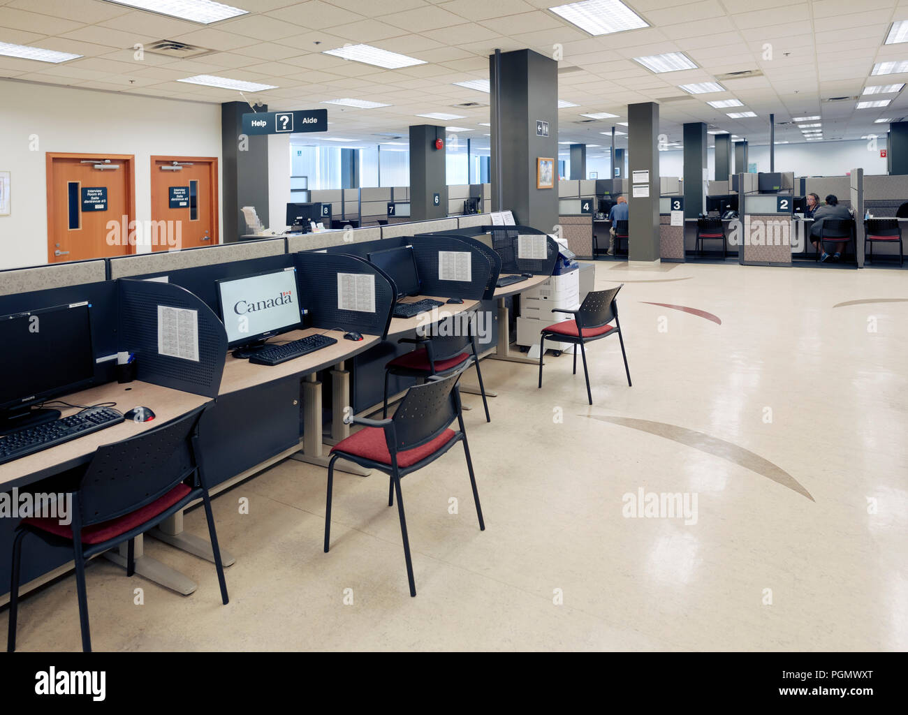 Service Canada office lobby interior, Canadian government services in  British Columbia, Canada Stock Photo - Alamy