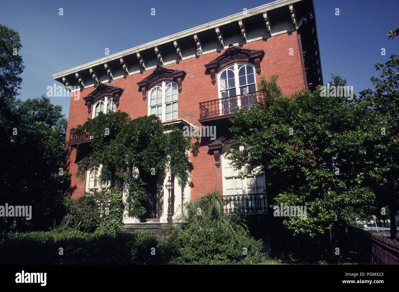 Brick Mansion, Monterey Square, Savannah, GA, USA Stock Photo