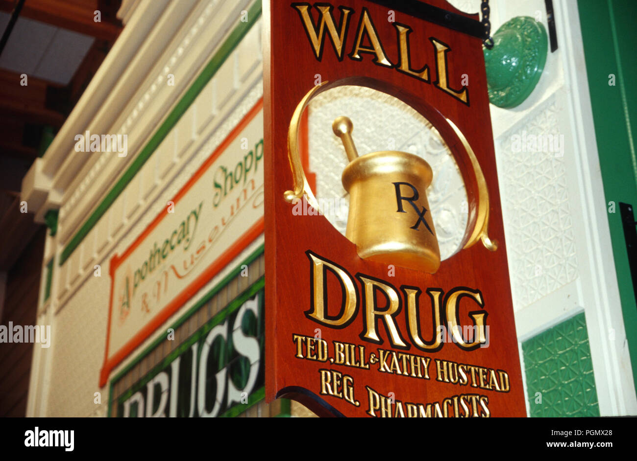 Wall Drug Store Apothecary Shoppe and Museum, Wall, South Dakota, USA Stock Photo