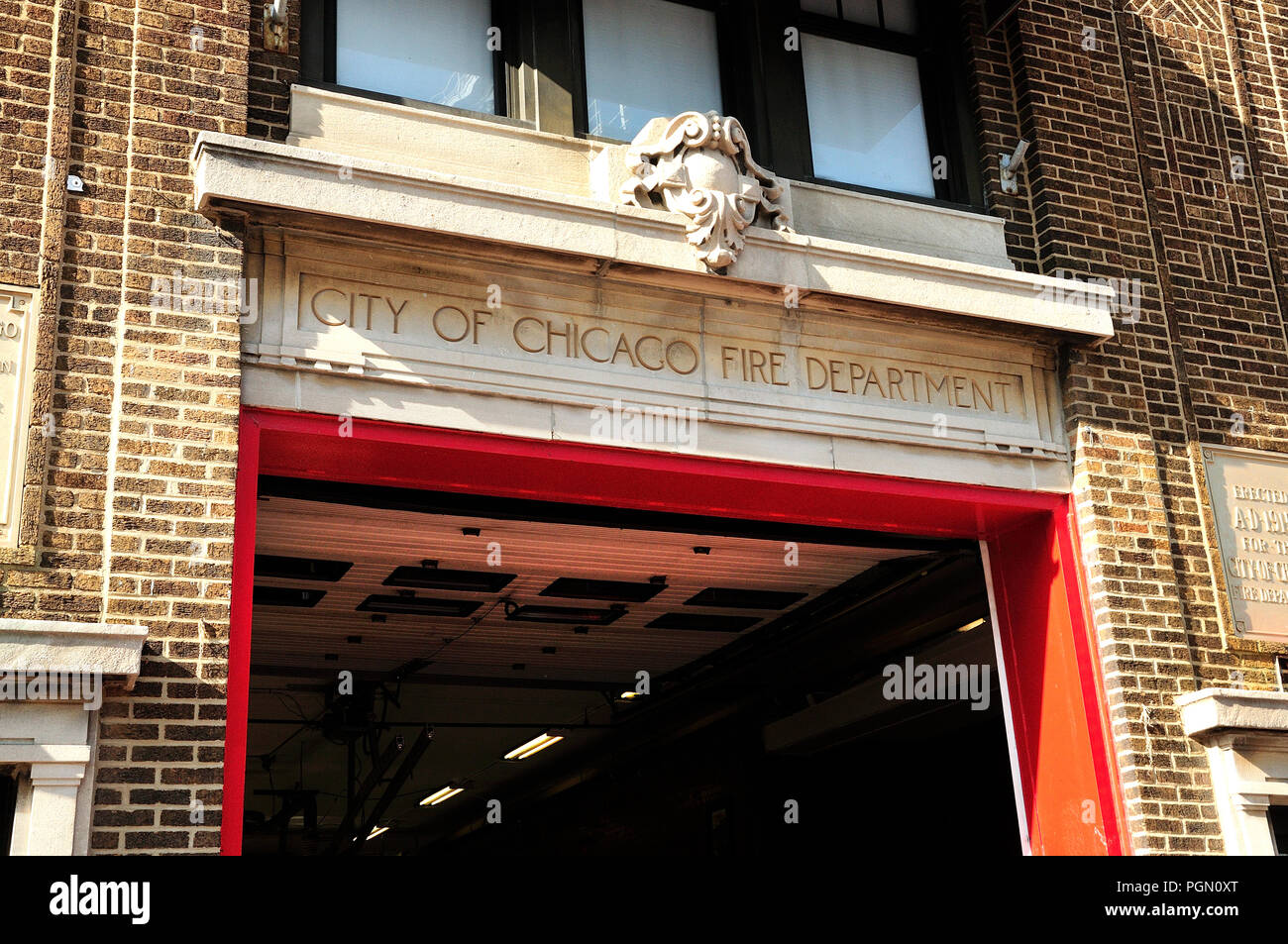 Historic Chicago, Illinois Firehouse built in 1915. Stock Photo