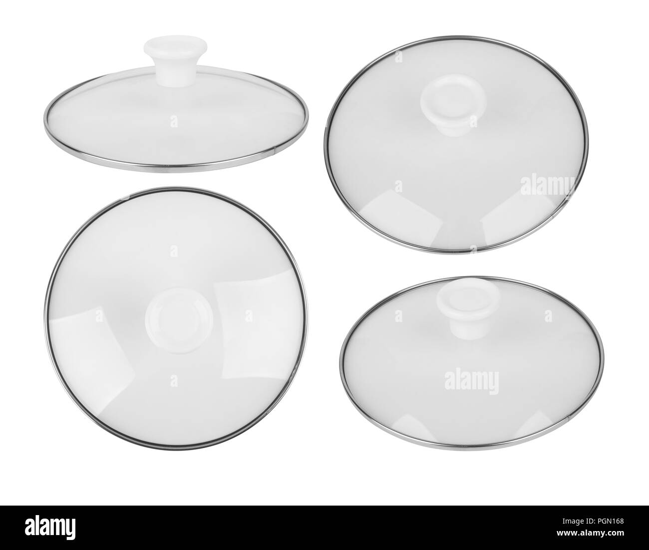 Glass lid from a pan isolated on white background Stock Photo Alamy