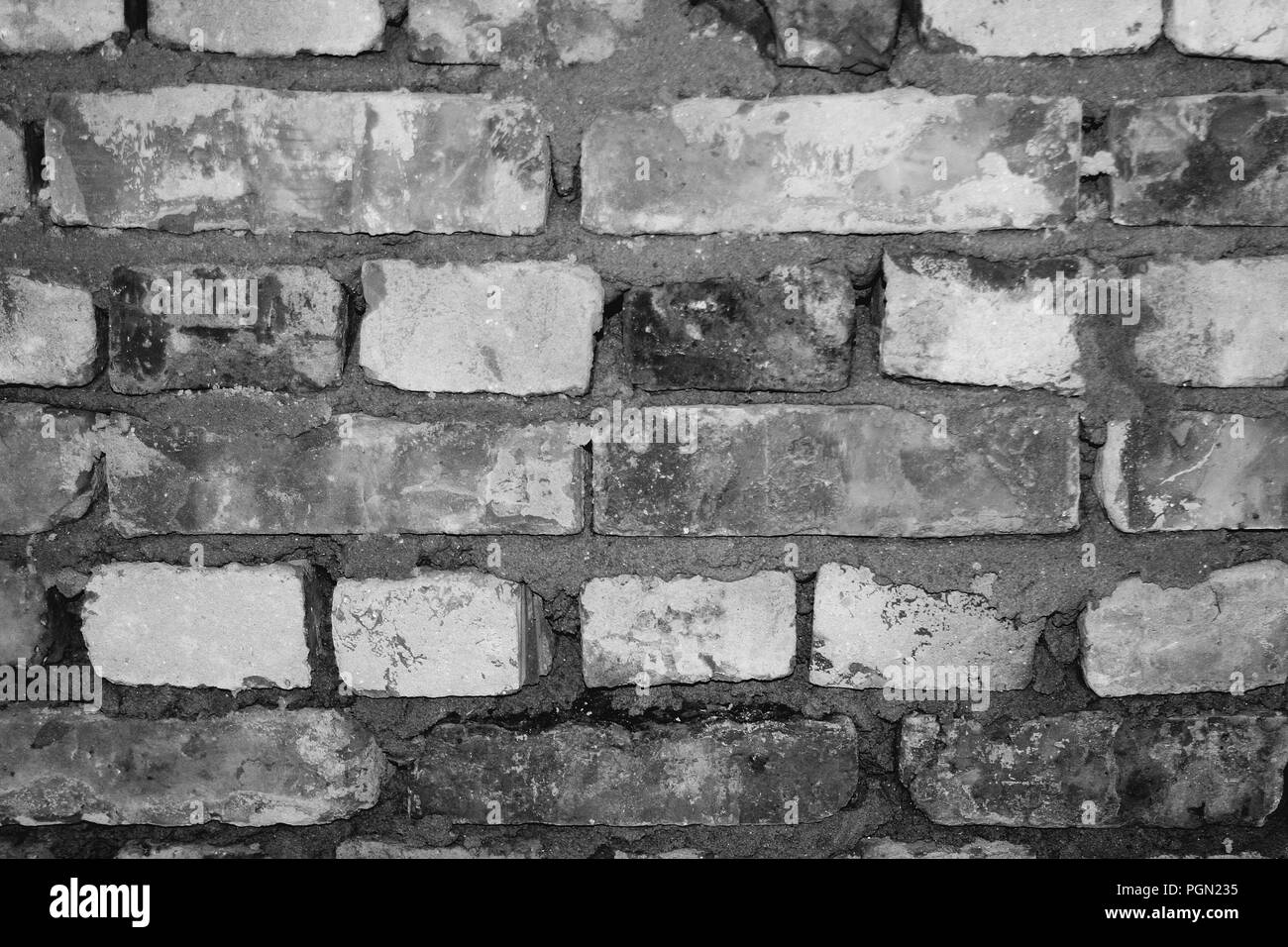 Brick wall abstract background grayscaled Stock Photo