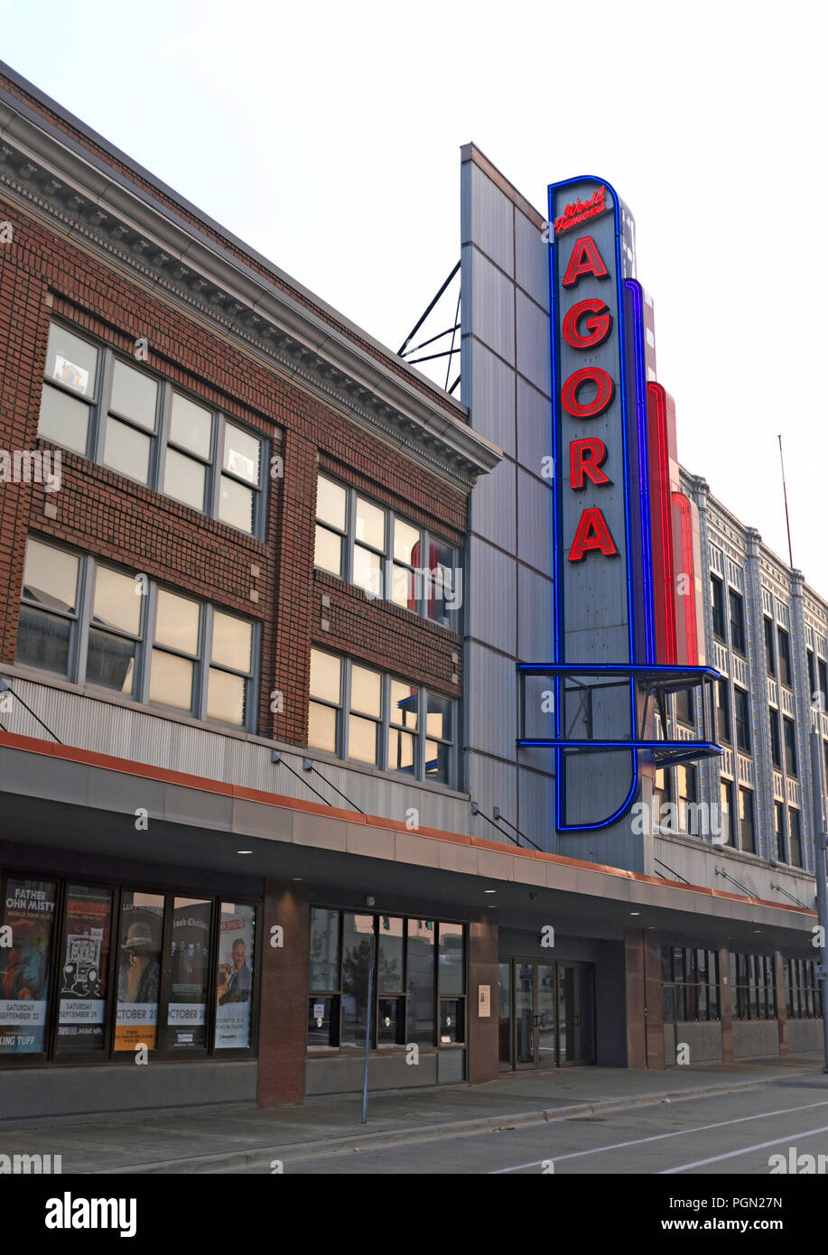 The refurbished Agora Theatre and Ballroom on Euclid Avenue in Cleveland, Ohio, USA is known for its concert hall hosting touring rock bands. Stock Photo