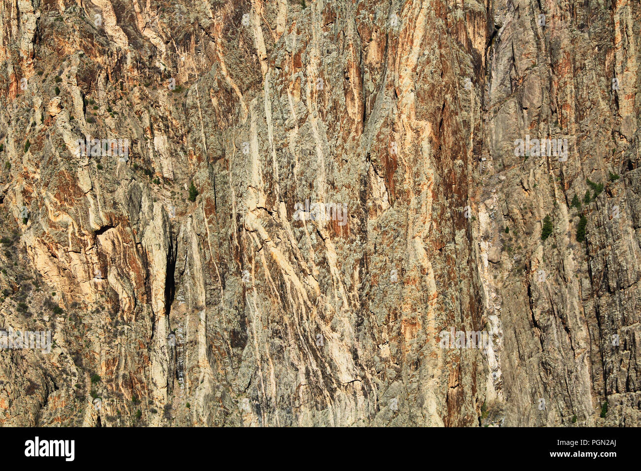 Painted Wall Black Canyon of the Gunnison at Pulpit Rock Stock Photo