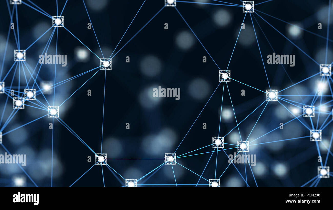Blockchain network concept.Isometric digital blocks square code big data  connection with Distributed ledger technology , Cryptocurrency finance  bitcoi Stock Photo - Alamy