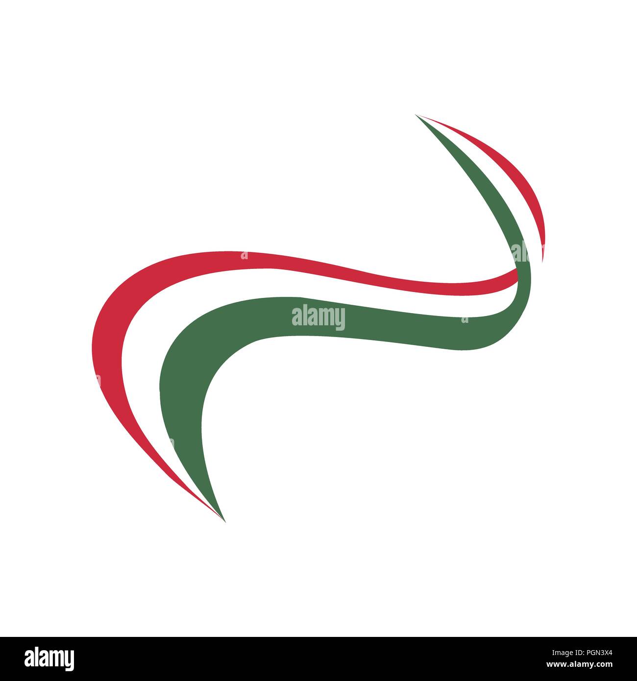 Ribbon in the color of the flag of Hungarian Stock Vector