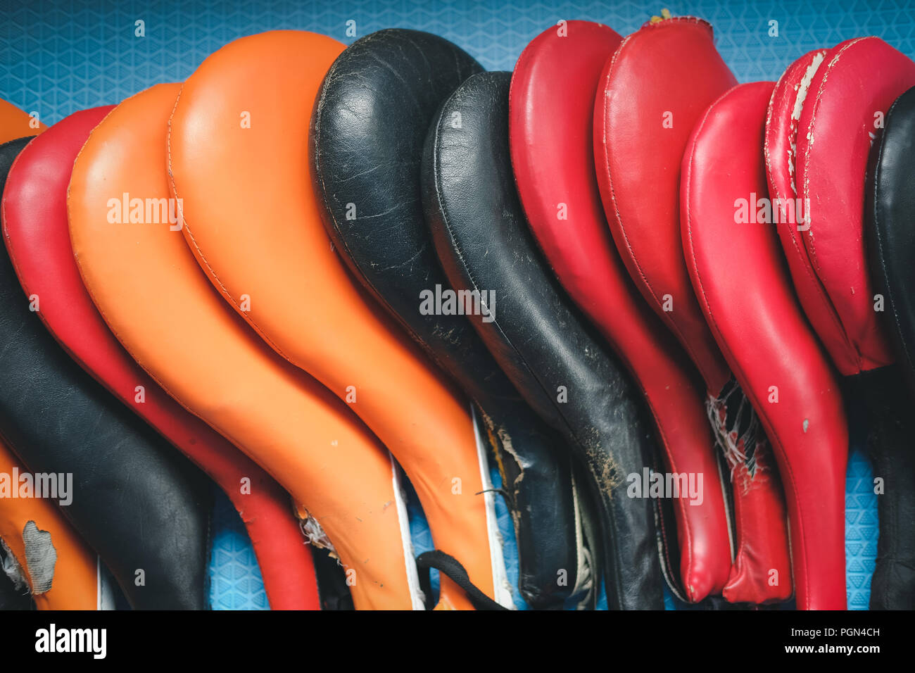 taekwondo leather kicking target pad Stock Photo Alamy