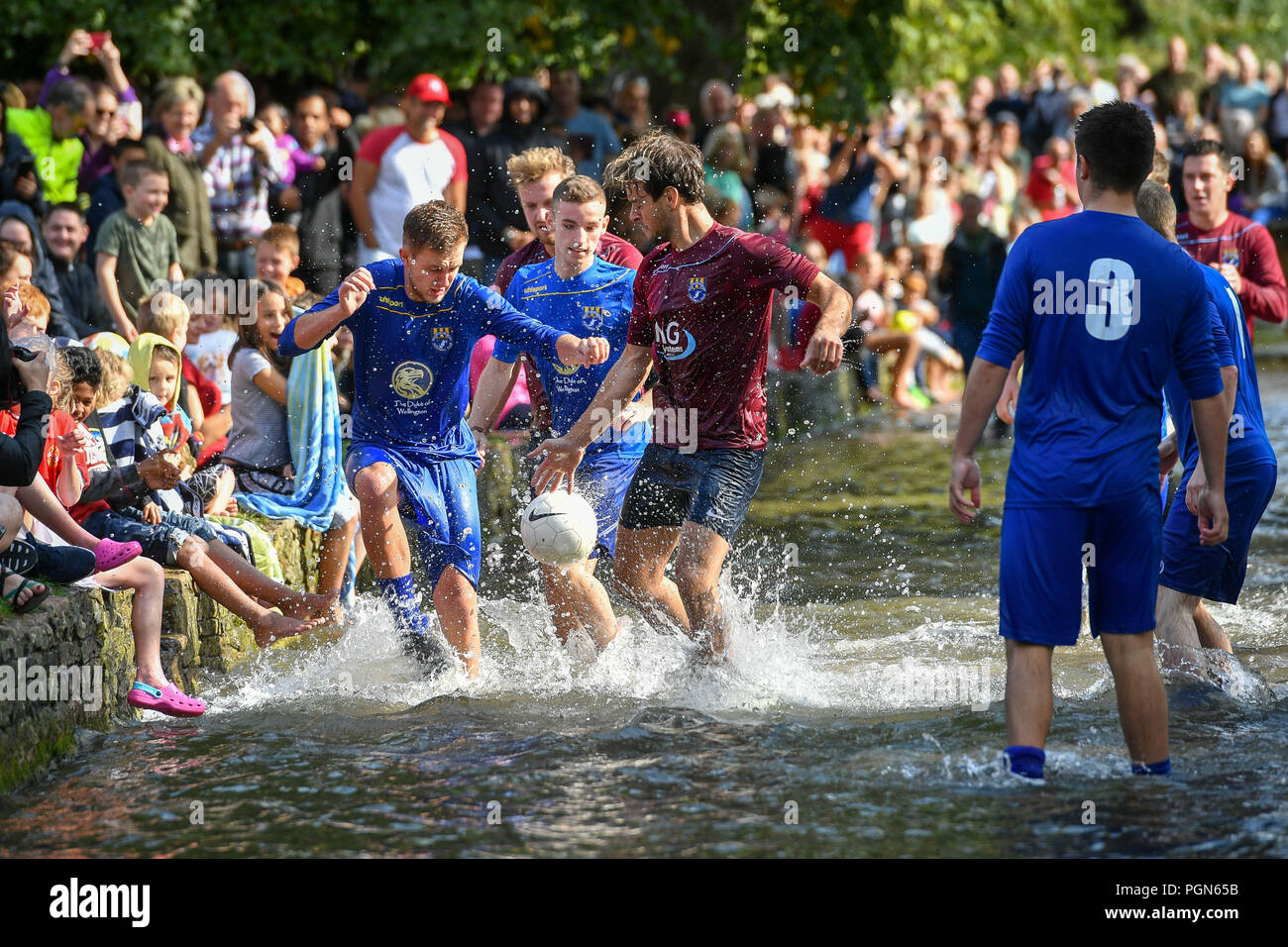 Teams from Bourton Rovers play each other in the annual traditional