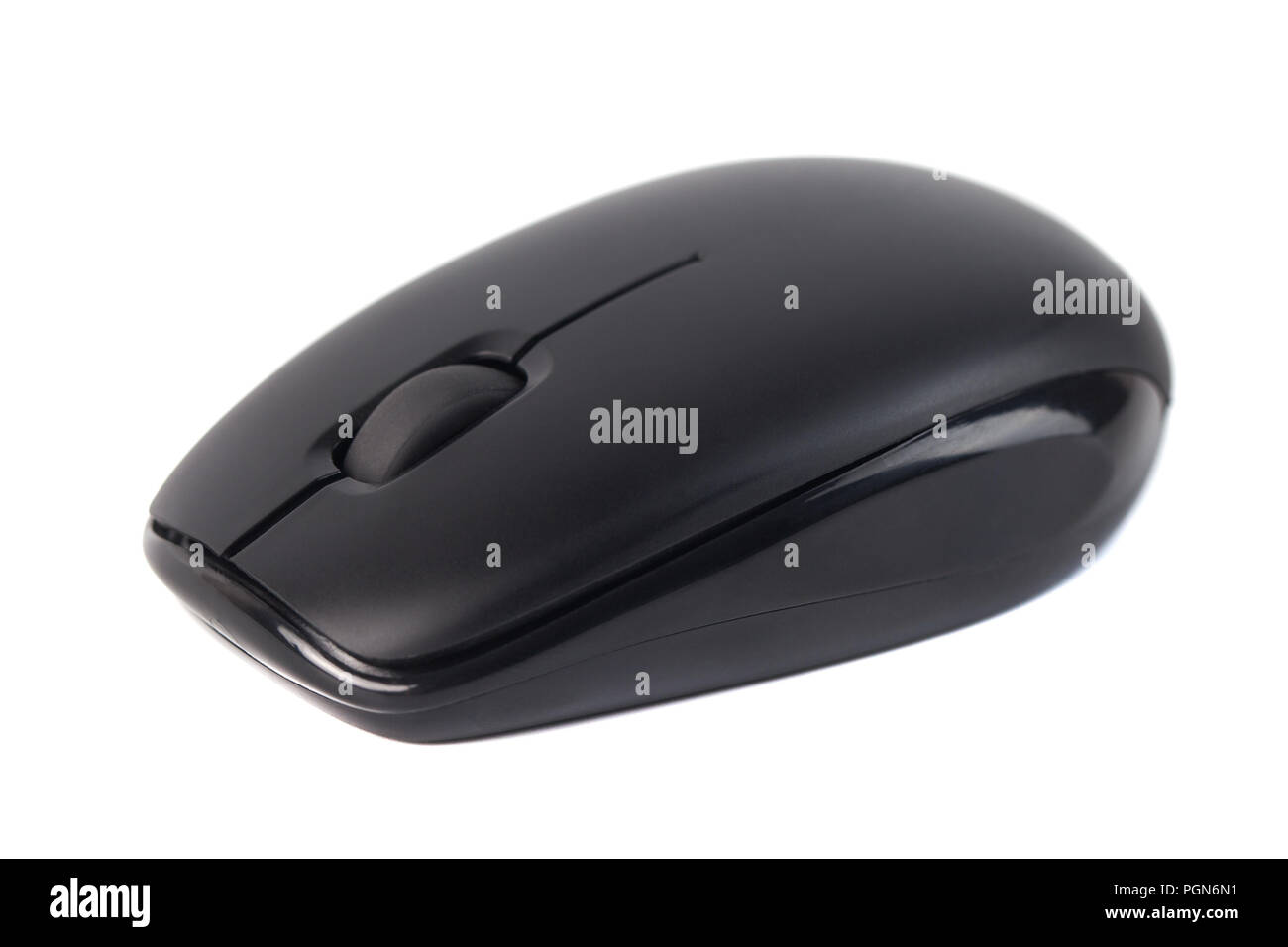 Computer wireless black mouse isolated on white background Stock Photo ...