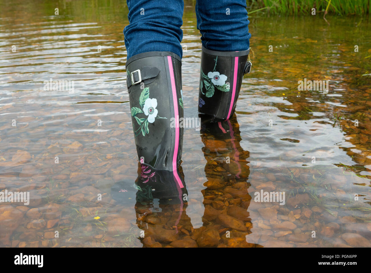 Woman wearing wellington boots hi-res stock photography and images - Alamy