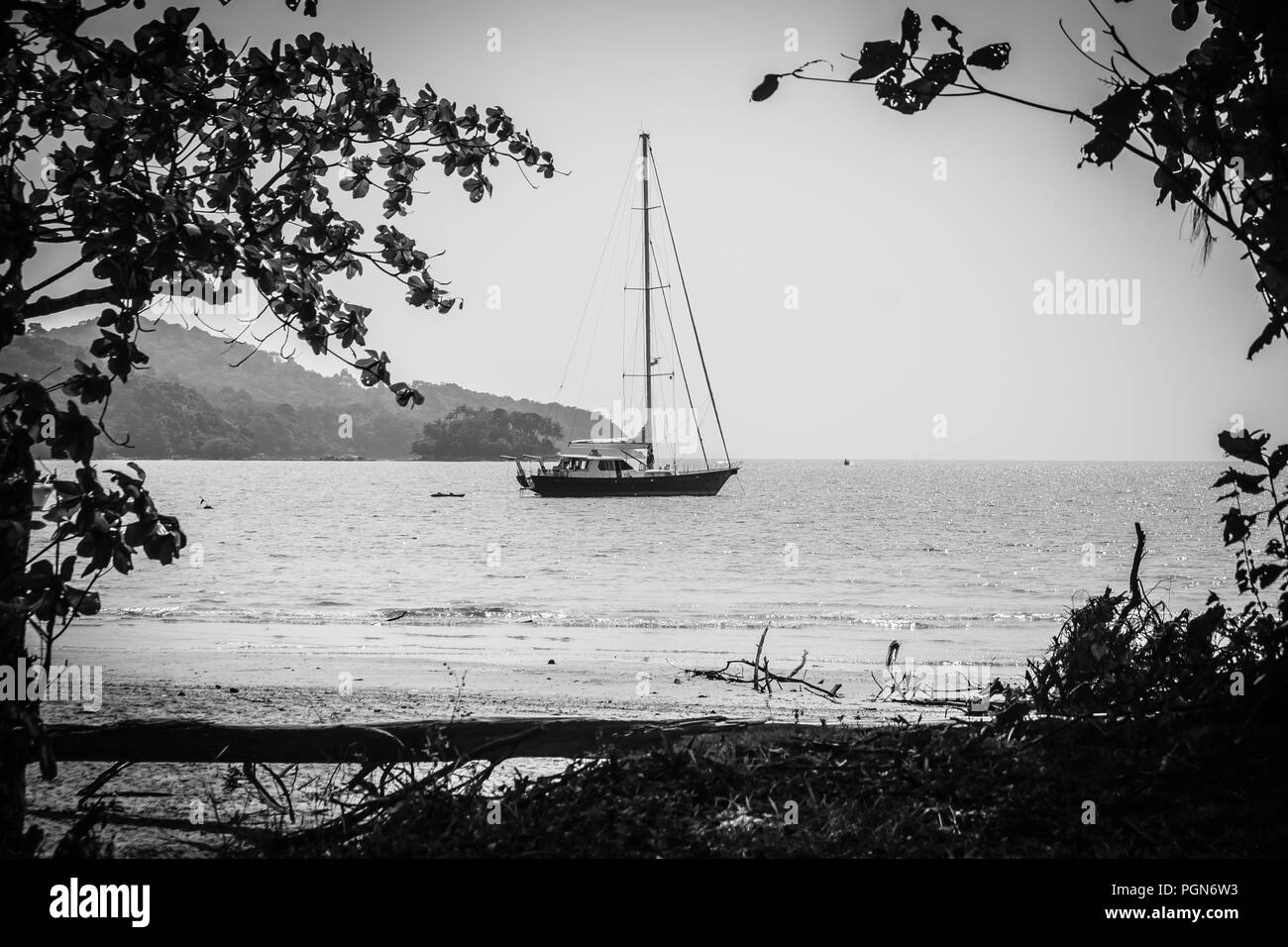 Dramatic view from boat Black and White Stock Photos & Images - Alamy