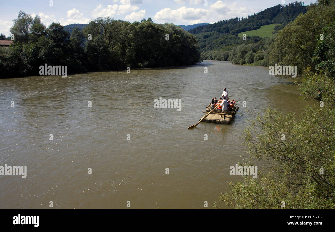 Rafting on the Orava river, Slovakia. Stock Photo