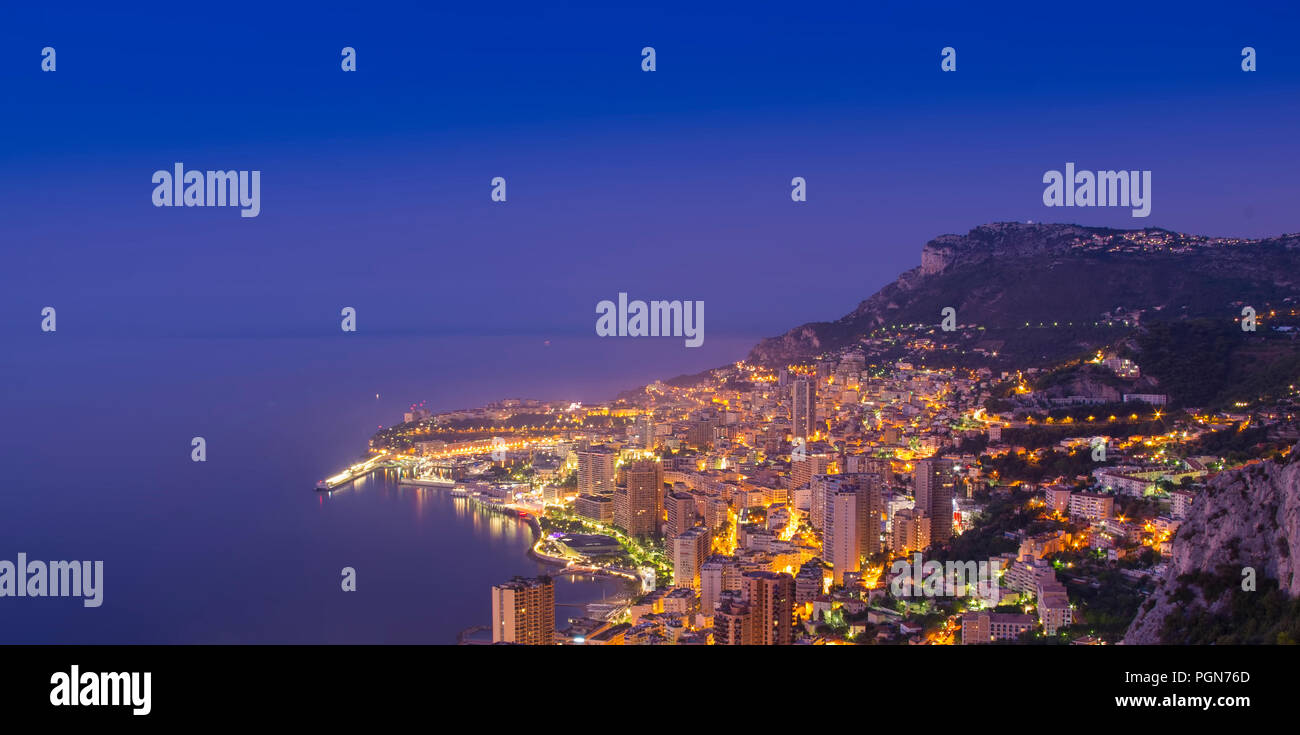 Monte Carlo city at night. Monaco Stock Photo Alamy