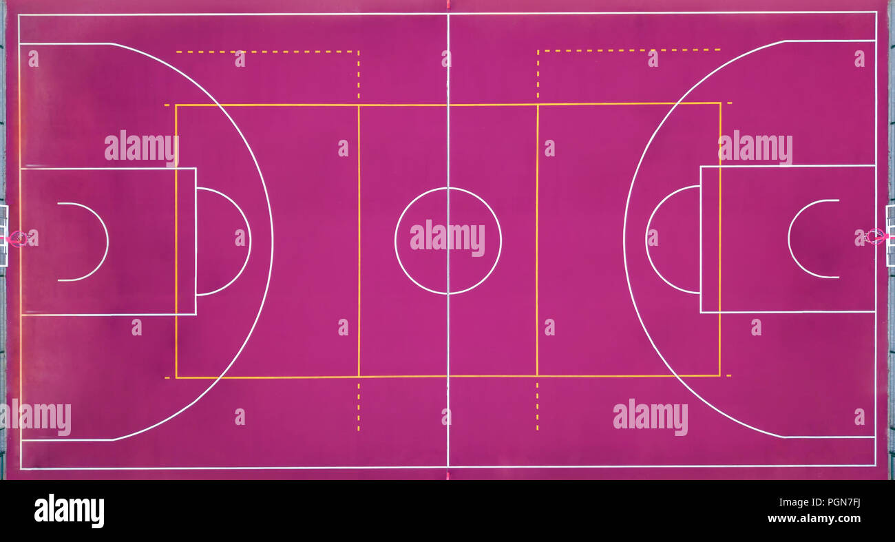 Basketball court empty for the sports game in basketball. View strictly