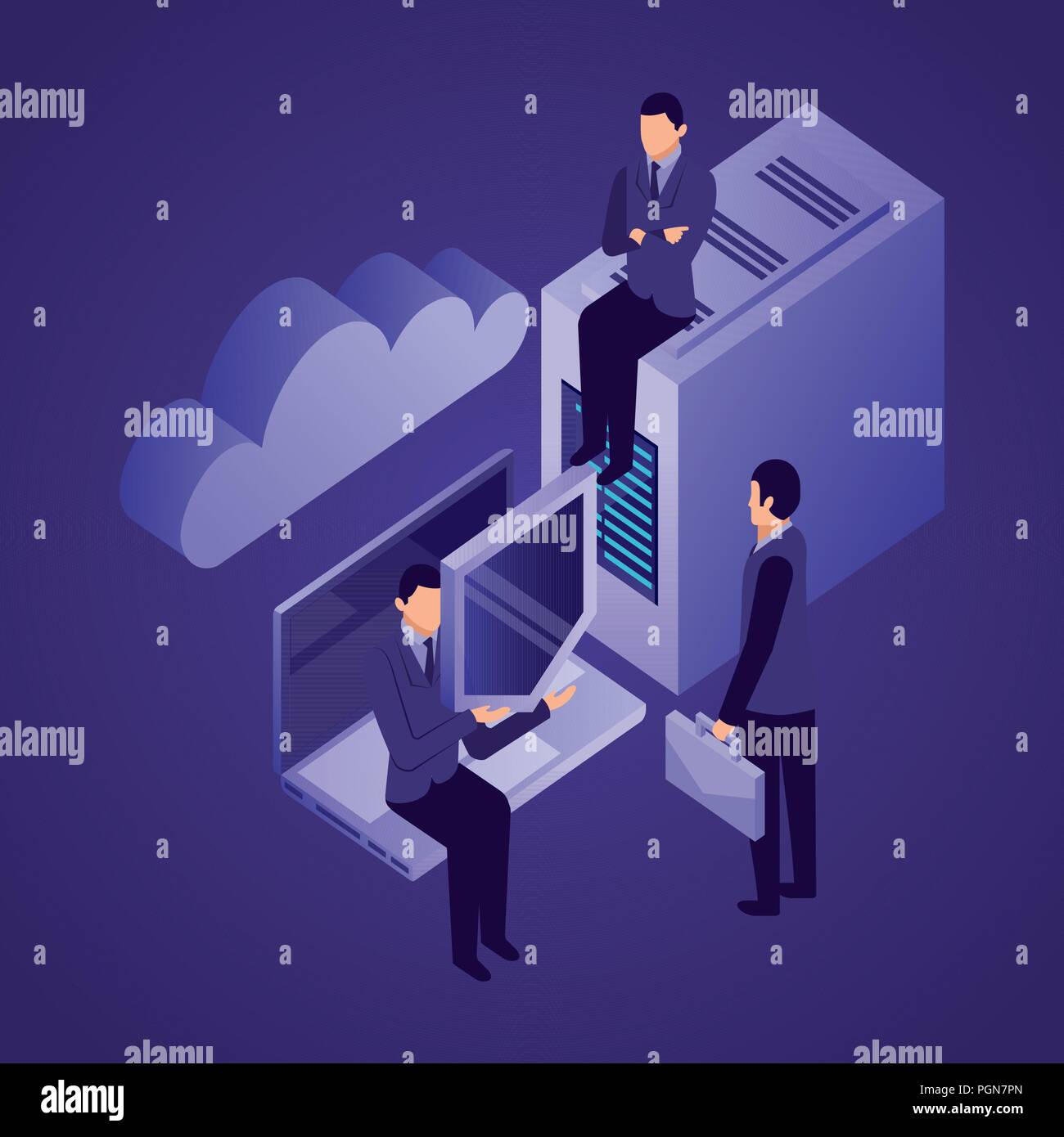 data network businessman concept Stock Vector