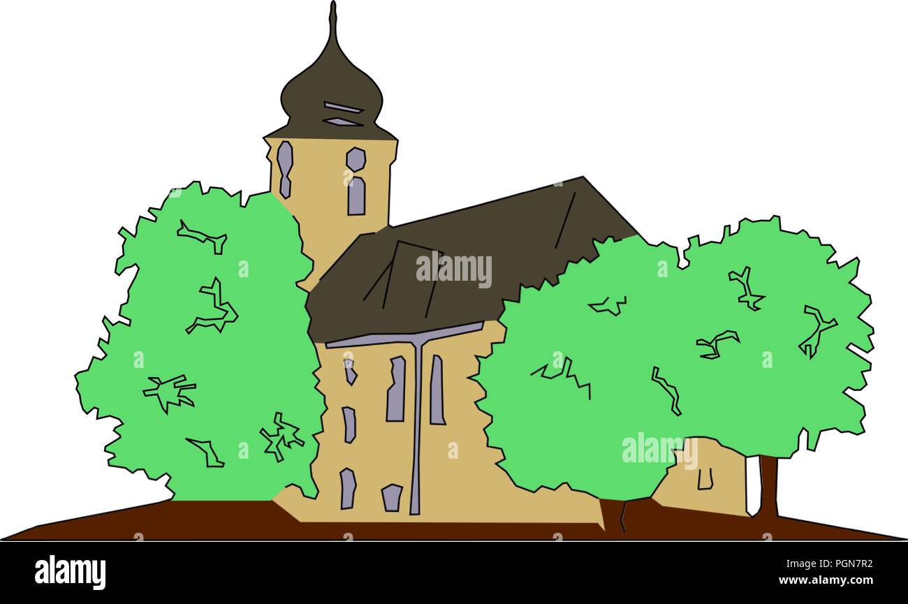 Church in southern Germany as vector graphics Stock Vector