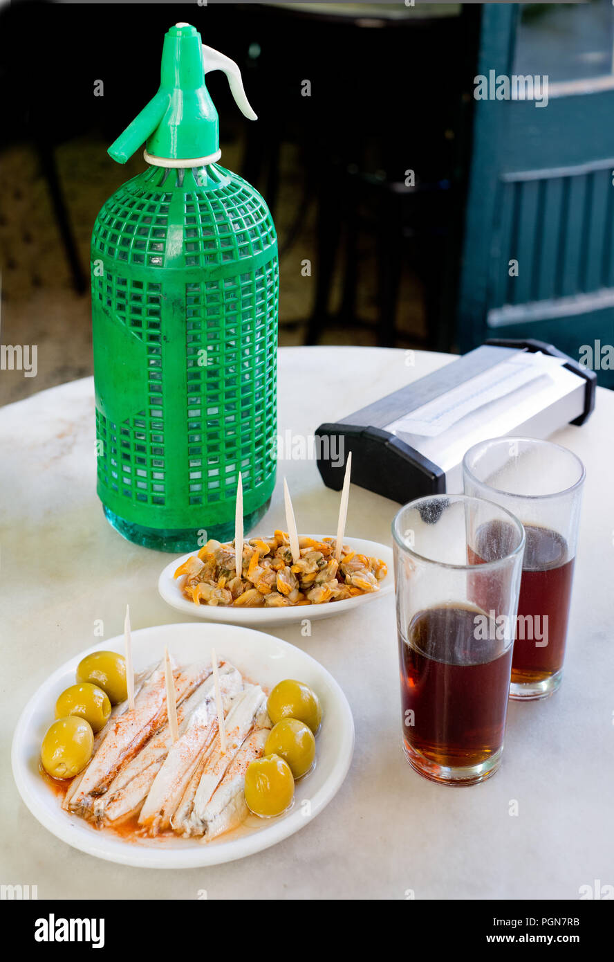 Spanish appetizer in old bar Stock Photo Alamy