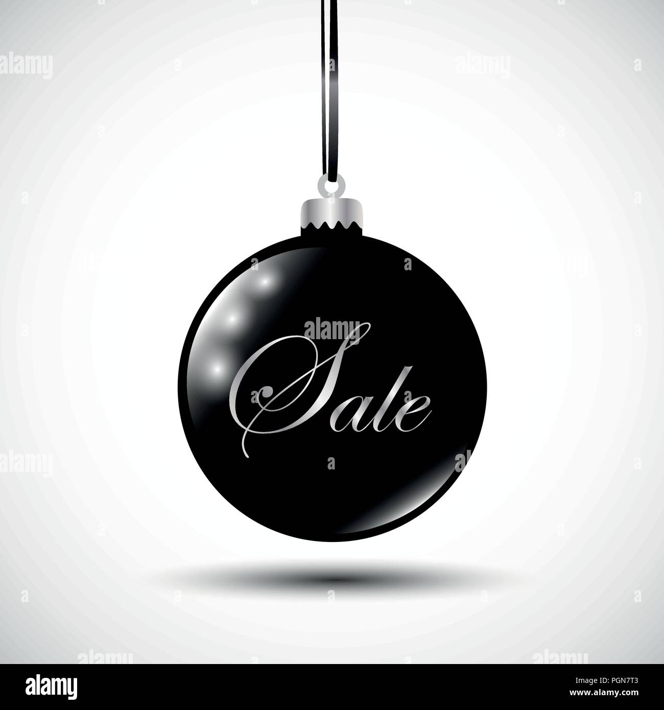 black Christmas bauble sale vector illustration EPS10 Stock Vector