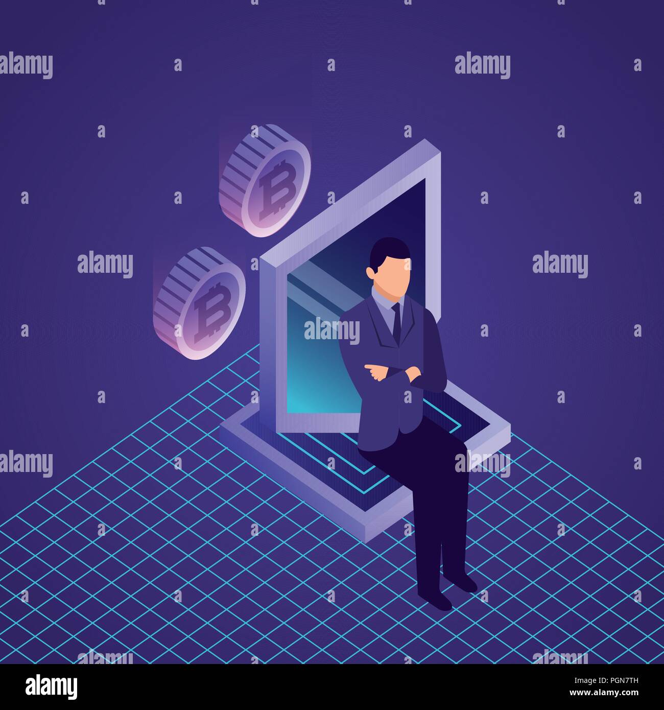data network businessman concept Stock Vector
