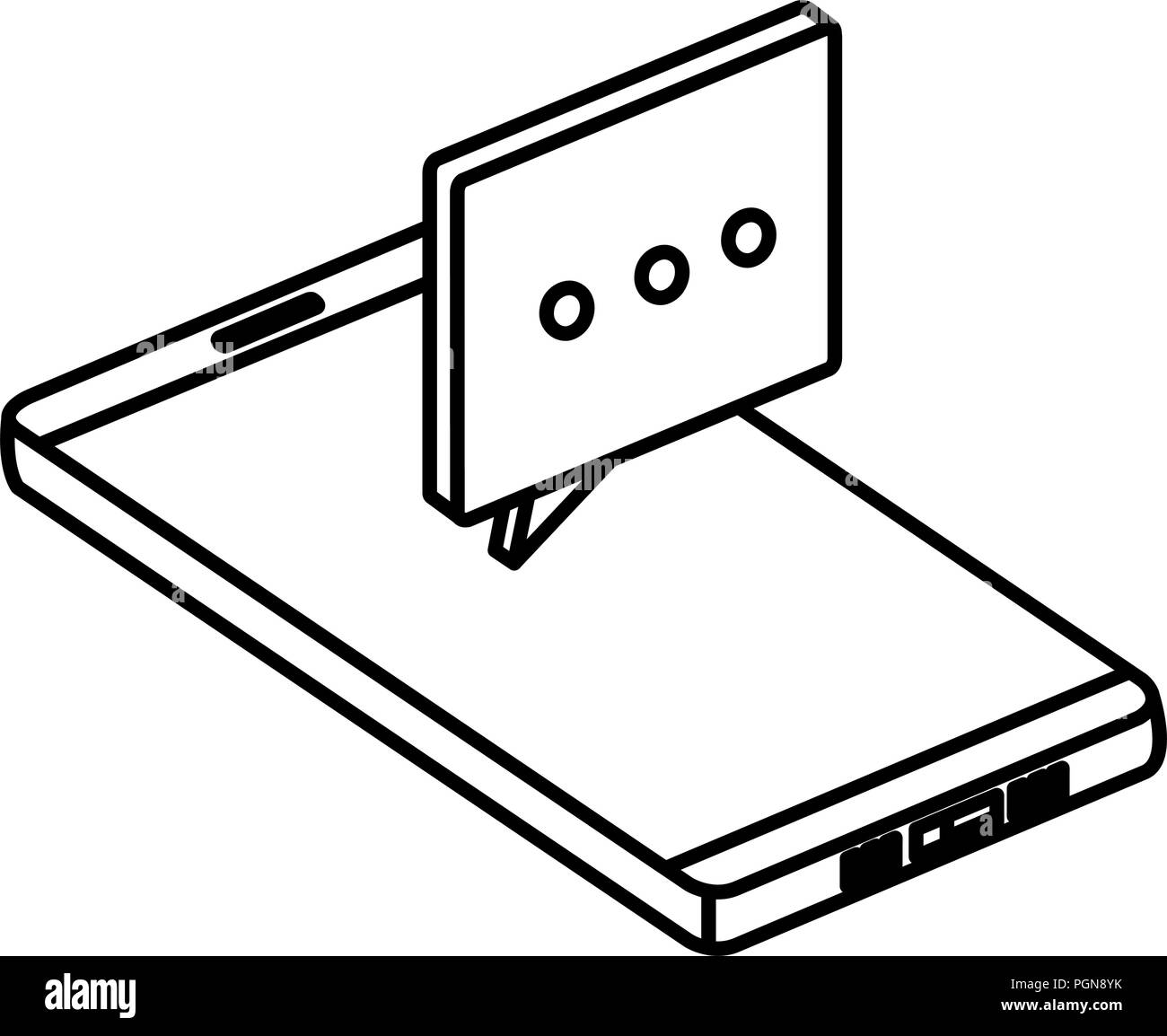 smartphone device with speech bubble vector illustration design Stock ...