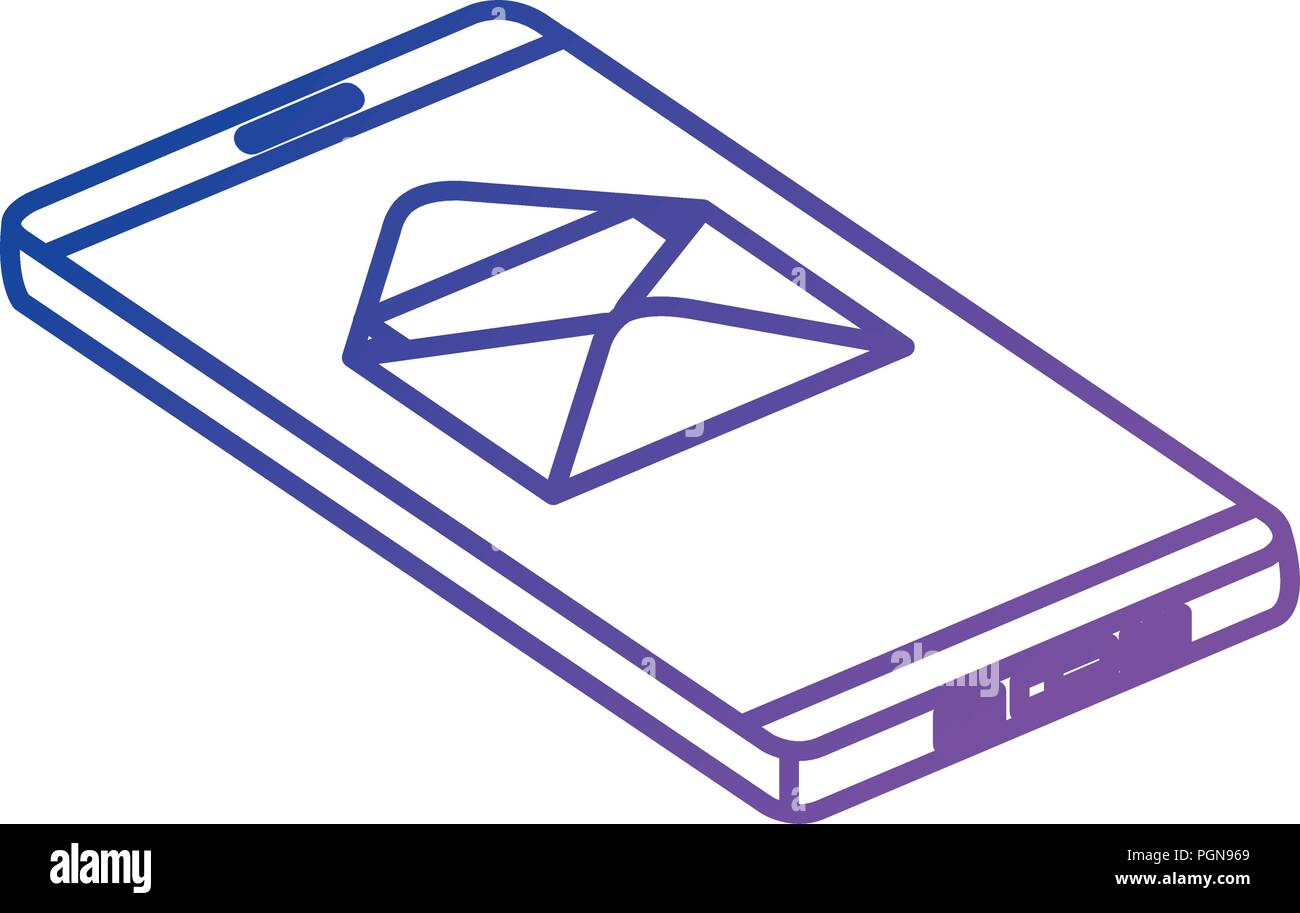 smartphone device with envelope vector illustration design Stock Vector ...