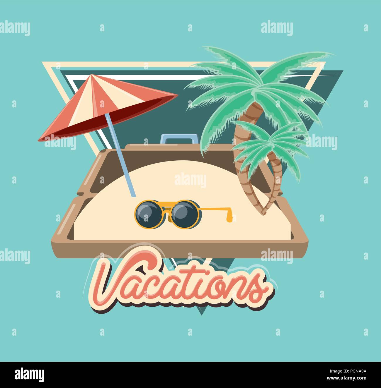 travel vacation beach umbrella vector illustration design Stock Vector ...
