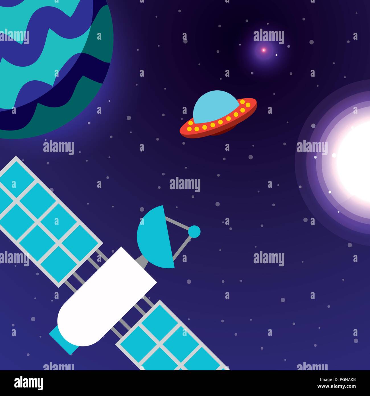 space solar system concept Stock Vector